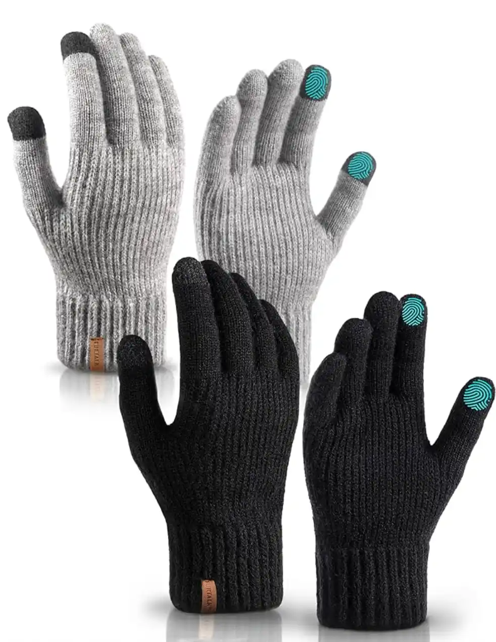 1_副本 FURTALK Winter Gloves for Women Men Thick Warm Touch Screen Ski Snow Gloves for Cold Weather 2 Pairs - Image 1