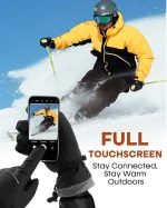 FURTALK Winter Gloves for Men Women Windproof Water-Resistant Cold Weather Full Touchscreen Warm Ski Snow Fleece Lined - Image 2