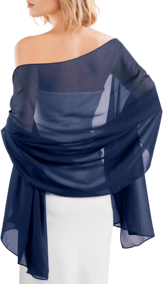 611w9duQ52L._AC_SX679_-1.jpg FURTALK Chiffon Shawl Wraps for Women Evening Dresses Wedding Bridal Lightweight Soft Scarves - Image 1