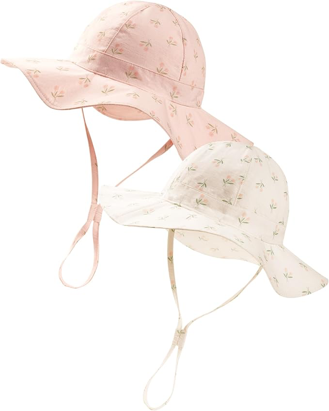 61fS+n8OxrL._AC_SX679 FURTALK Baby Girl Sun Hat UPF 80+ Wide Brim Toddler Beach Hats Sun Protection - Image 1