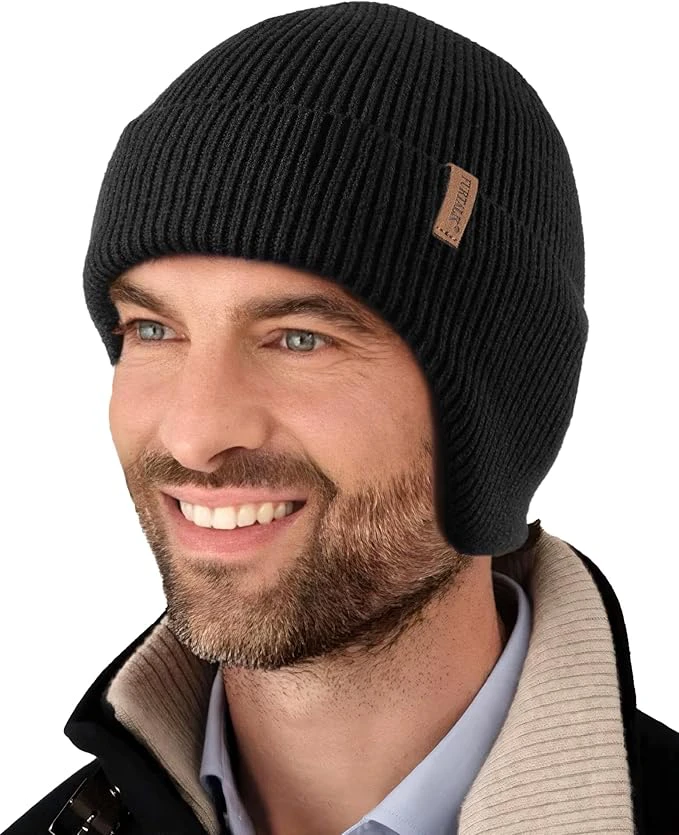 71TI1DwyTML._AC_SX679 FURTALK Winter Beanie Hats with Earflap for Men Warm Fleece Line Knitted Outdoor Caps - Image 1