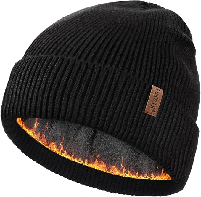 71UdT0ntPlL._AC_SX679 FURTALK Winter Hats for Men Women Fleece Lined Beanie Warm Cuffed Outdoor Skull Cap - Image 1