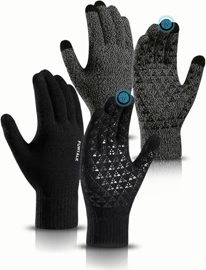 71kl7JorPgL._AC_SX679_ FURTALK Winter Gloves for Men Women Warm Gloves Touchscreen for Cold Weather Driving Cycling Hiking - Image 1