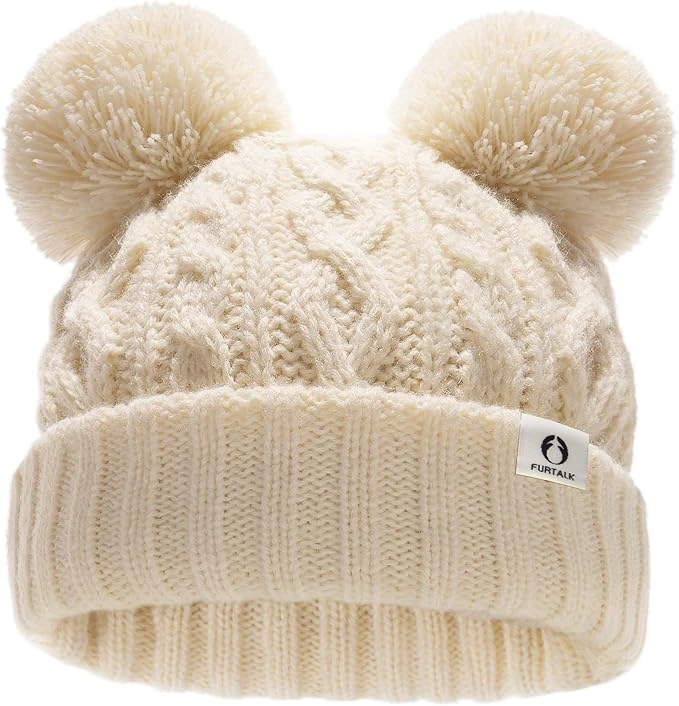 71uLsxmGhjL._AC_SX679 FURTALK Toddler Winter Hat Pom Pom Beanie Knitted Warm Hats for Baby Kids Boys Girls - Image 1