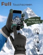 FURTALK Winter Gloves for Men Women Adjustable Wrist Windproof Water-Resistant Cold Weather Full Touchscreen Ski Snow Fleece Lined - Image 3