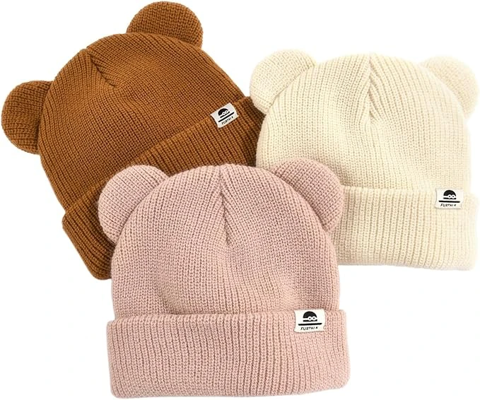 81GI71U0ksL._AC_SX679 FURTALK Baby Beanie Winter Hat with Bear Ear for Infant Toddler Boys Girls Soft Knitted Skull Cap - Image 1