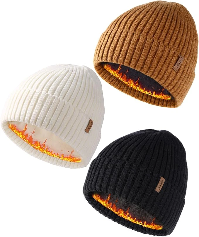 81RnUR1qASL._AC_SX679 FURTALK Winter Hats for Men Women 3 Pack Winter Beanies Knitted Warm Thermal Fleece Lined - Image 1