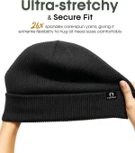 FURTALK Double-Layer Beanie for Men Women, Ultra Soft Stretchy Knit Winter Hat Unisex Cold Weather Beanie Hat - Image 3
