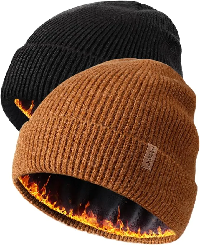 81y5pbAA+bL._AC_SX679 FURTALK Winter Hats for Men Women Fleece Lined Beanie Warm Knitted Outdoor Skull Cap 2 pcs - Image 1